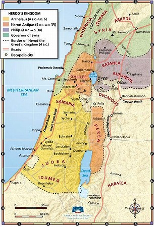 パレスチナの地図　1世紀